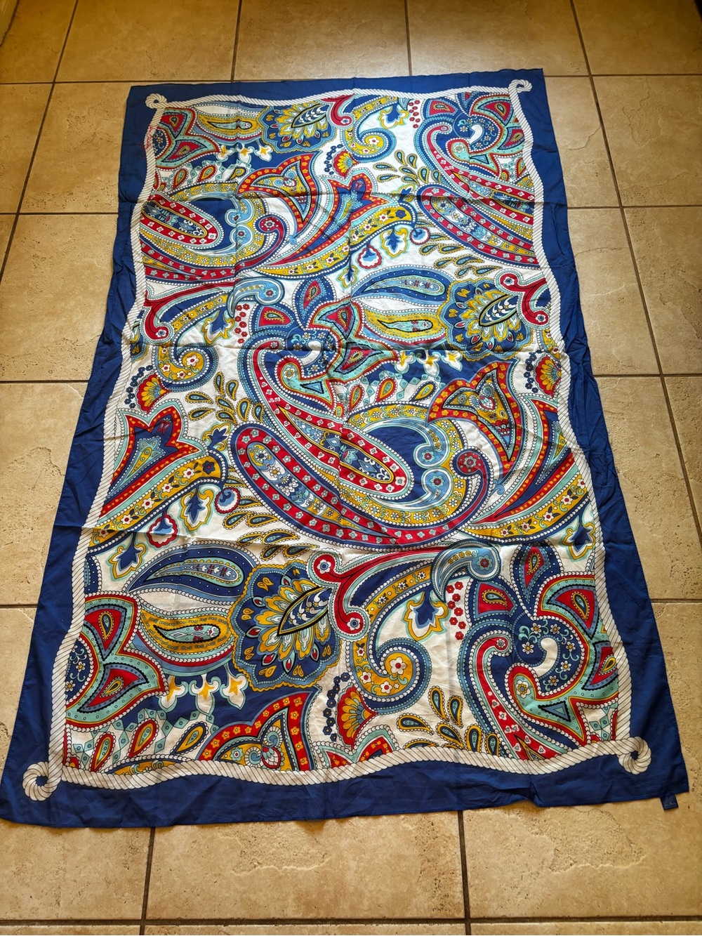 Vera Bradley Multicolor Paisley Scarf in Blue, Red, Yellow